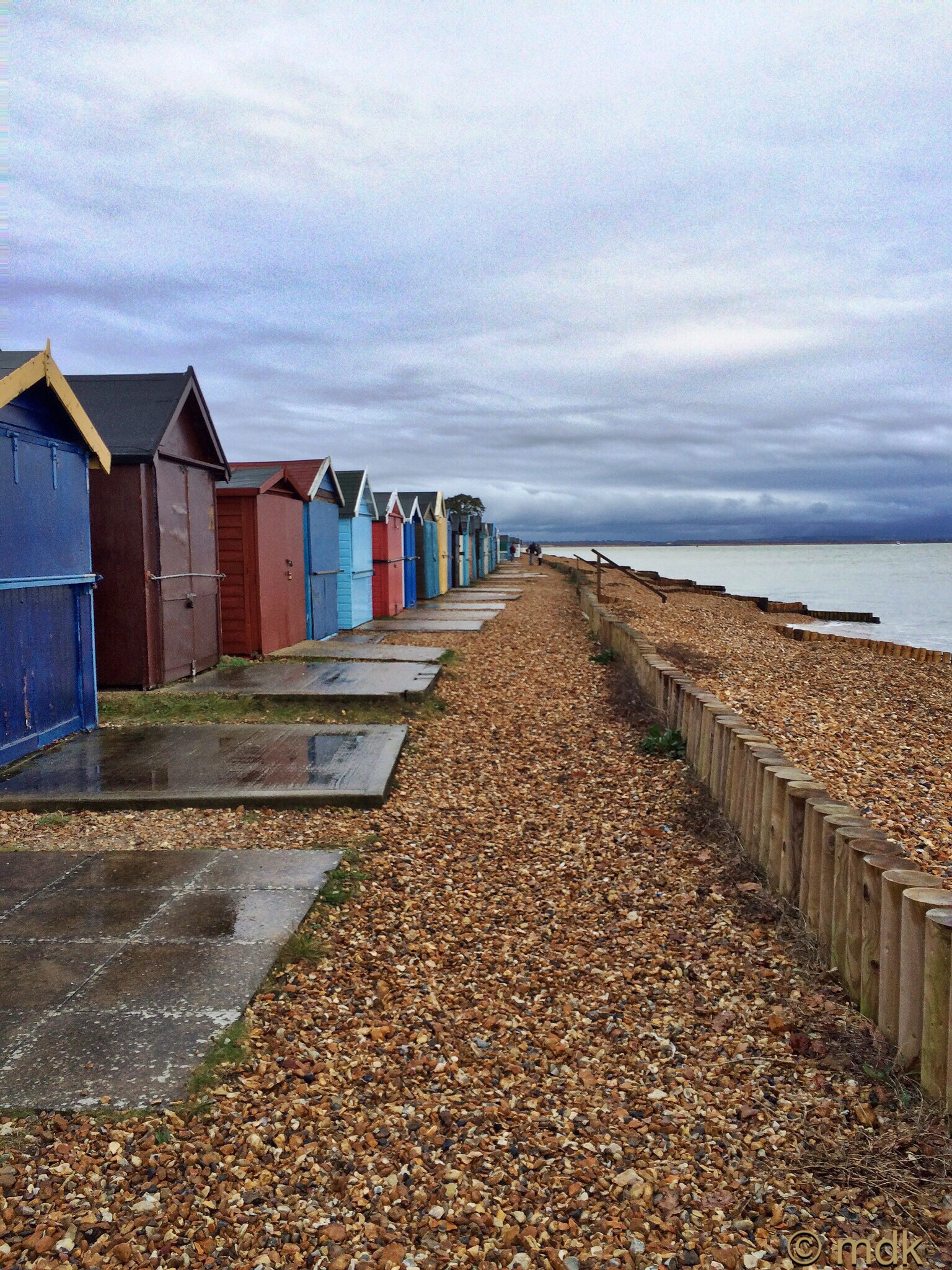 Beach huts at Calshot