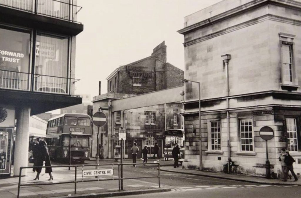 The bus station entrance